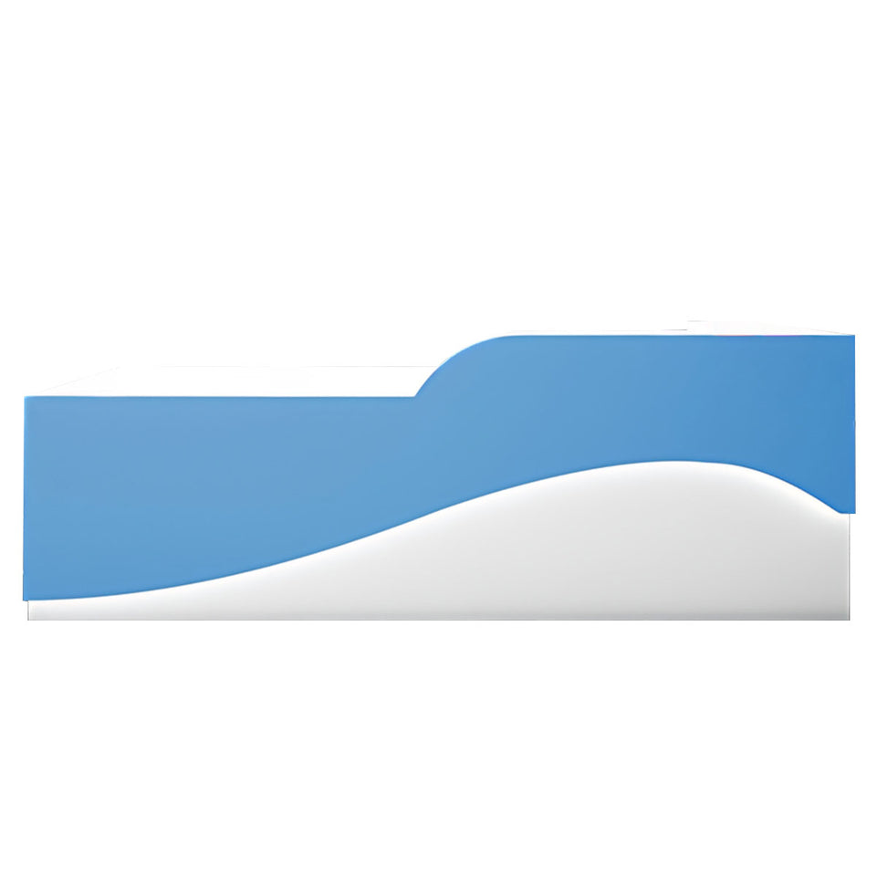 Color-Blocked Curved Front Desk with CPU Holder and Keyboard Tray for Reception JDT-10110