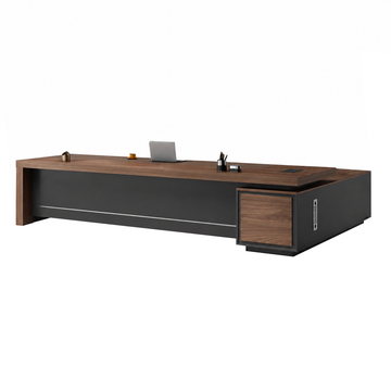 L-Shaped Executive Desk with Dual-Tone, Lockable & Lumbar Support for Home Office