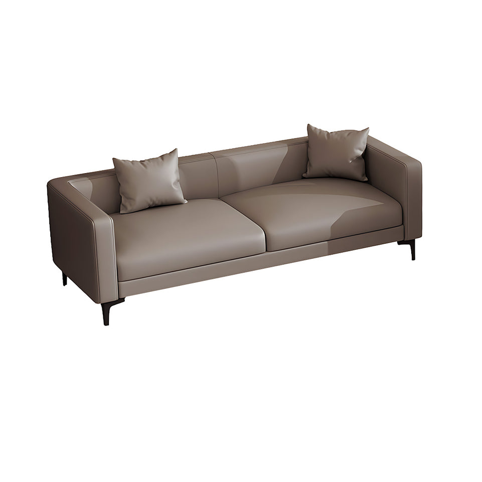 Modern Reception Desk with Genuine Leather, Sectional & Modular for Office Lobby