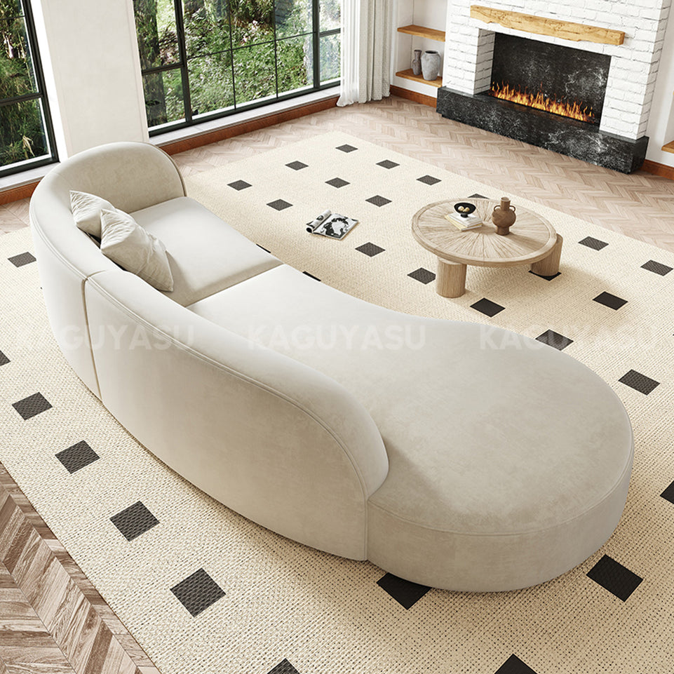 Minimalist Soft Curved Sofa with Single Armrest for Living Room SZ-SF-0003(In Stock)