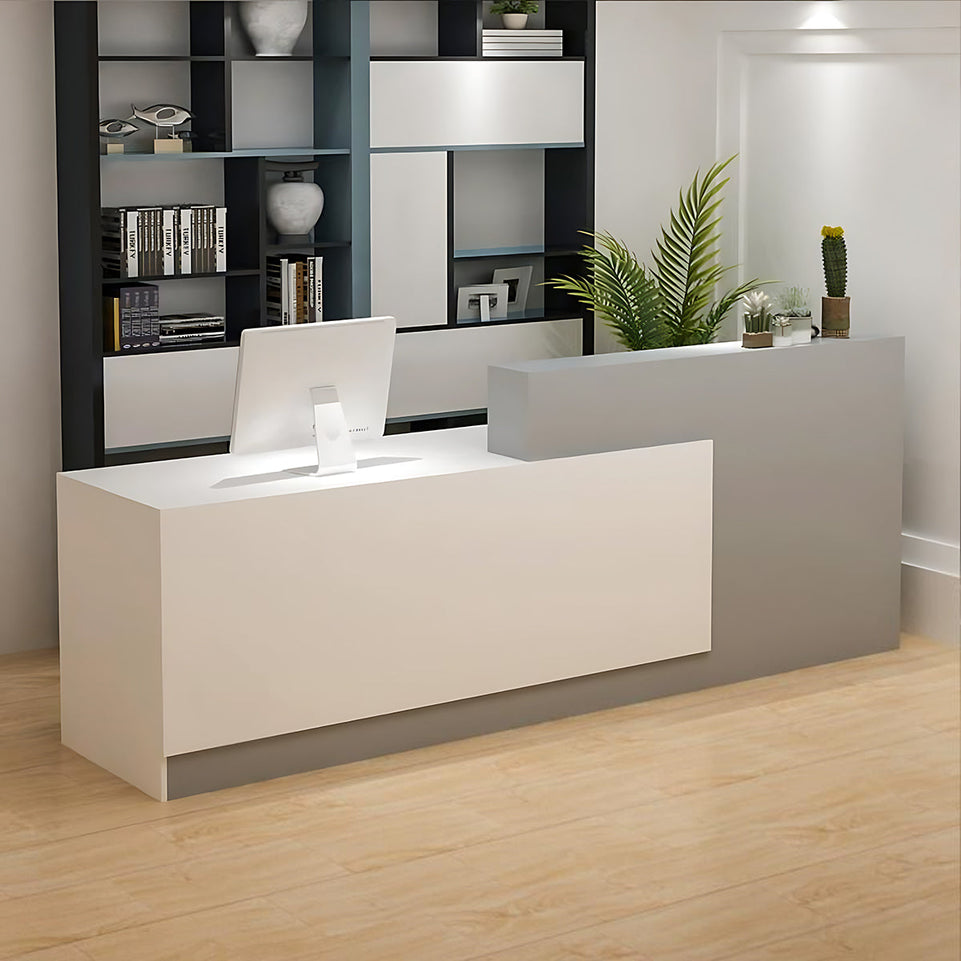Professional and Stylish High-Function Gray Reception Front Desk with Double Desktop Design JDT-047-10(East Coast)