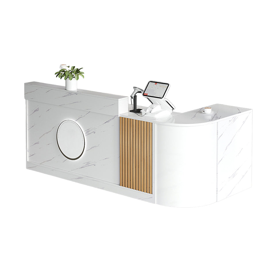 Minimalist And Efficient Reception Desk With Widened Desktop,Multi-Functional Storage And Lockable Drawer Design JDT-2249