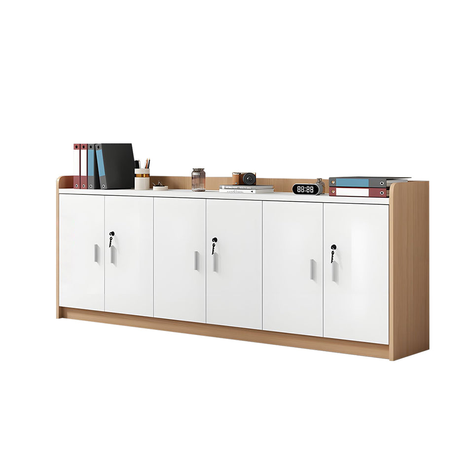 Elegant Wooden Office Low Cabinet With Lock, Large Storage Space, Smooth Silent Doors, Ideal for Conference Rooms and Workspaces CWG-2168