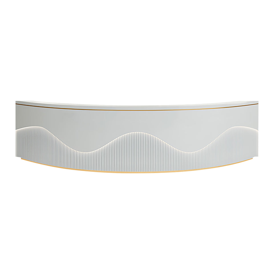 Curved Reception Counter with Keyboard Tray and Multiple Drawers for Salon and Clothing Store JDT-078