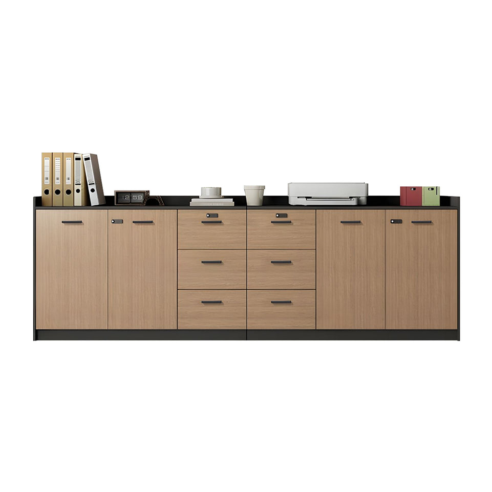 Contemporary Floor-Standing Office File Cabinet with Lockable Storage, Adjustable Shelves, and Spacious Drawers CWG-2176