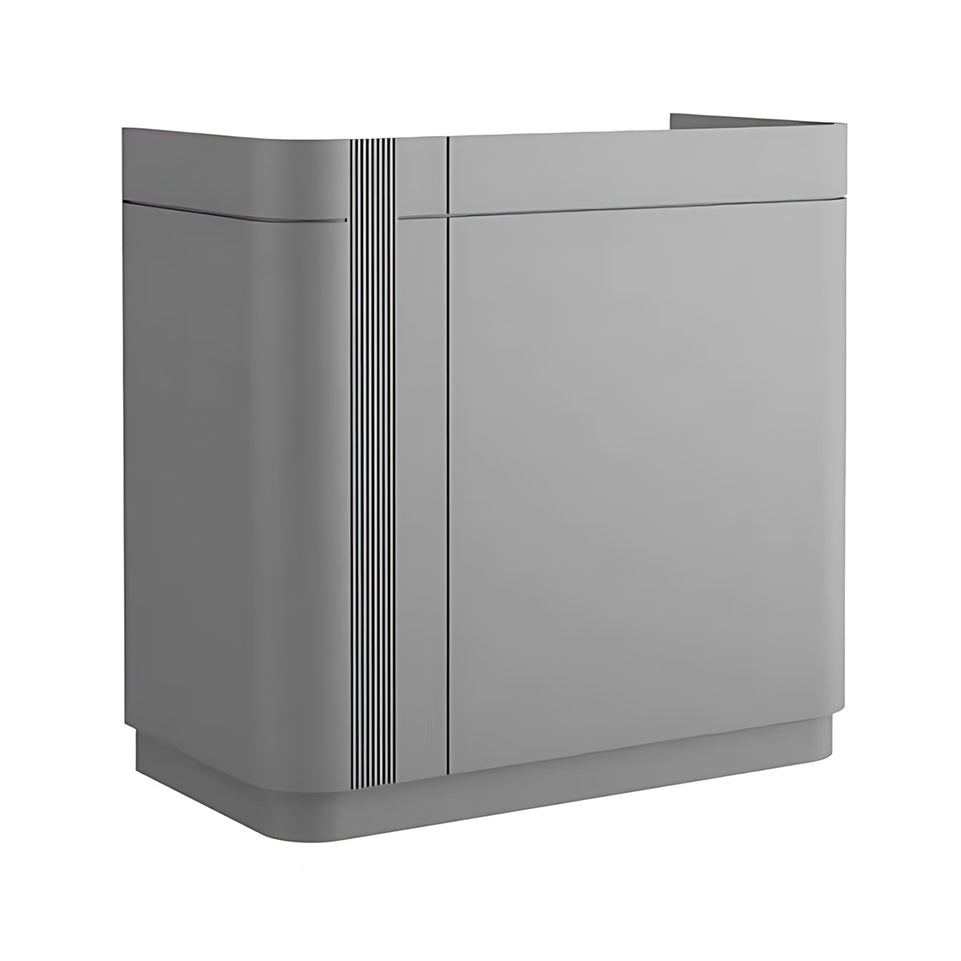 Curved Reception Desk 28-79 in Wide with Lockable, Solid Wood & File Drawers for Salon