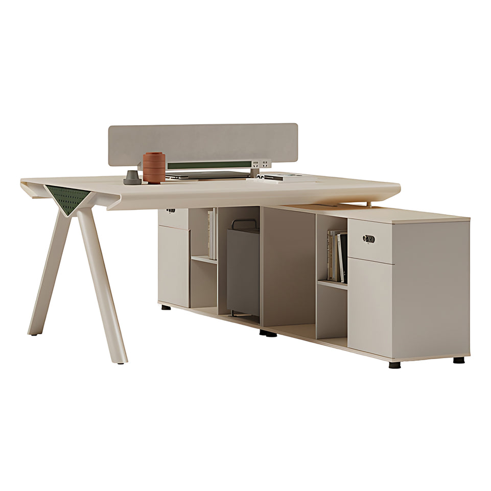 Stylish Modern Employee Desk with Unique Curved Screen Desktop Design BGZ-2040