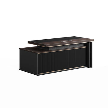 Modern Executive Desk with Rectangular, Cable Management & Lockable for Home Office
