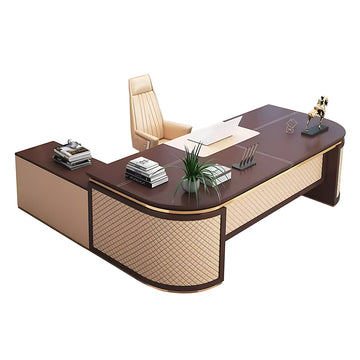 Classic Executive Desk 27–94 in Wide with File Drawers & Metal Base(Stock Items) (In Stock)