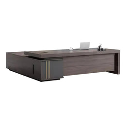 Boss Office Computer Executive Desk Double Layer Boss Desk With Dual Cabinet Design  LBZ-1031