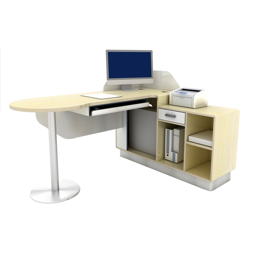Premium Antibacterial Medical Consultation Desk With Spacious Storage And Durable Stainless Steel Base YLJJ-2018