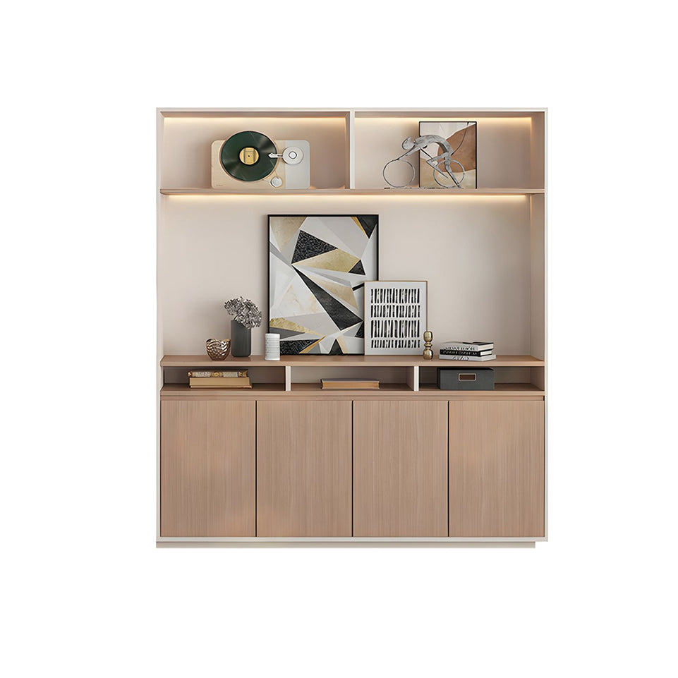 Premium Wooden Office File Cabinet with Open and Closed Storage for Executive Workspace WJG-2180