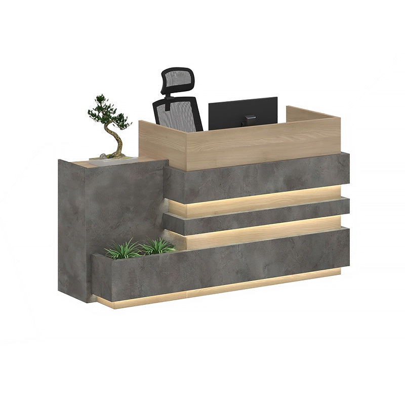 Modern Industrial Style Office LED Light Reception Desk with Lights JDT-722