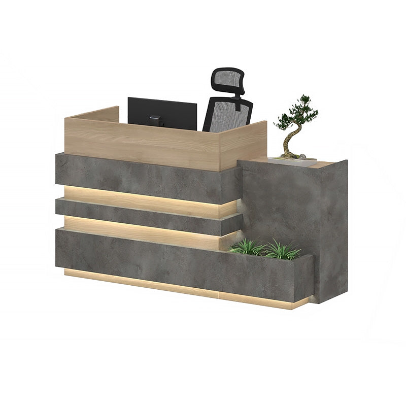 Modern Industrial Style Office LED Light Reception Desk with Lights JDT-722