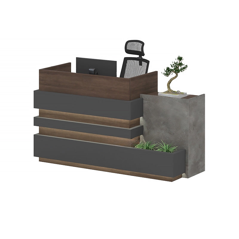 Modern Industrial Style Office LED Light Reception Desk with Lights JDT-722