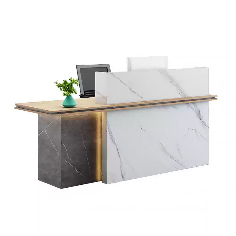 Modern Industrial Style Office LED Light Reception Desk with Lights JDT-722