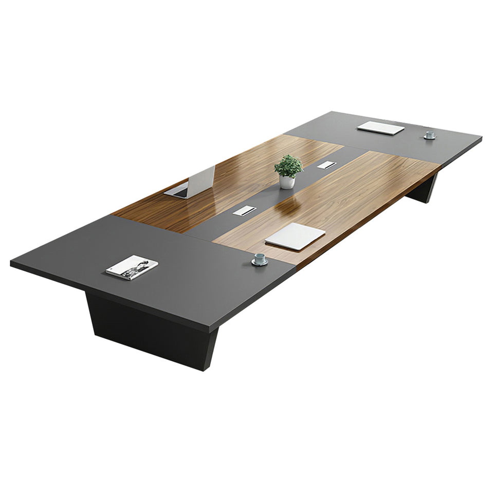 Spacious Rectangular Conference Table With Thick Panel Top And Cable Management–Ideal for Offices And Training Rooms HYZ-008
