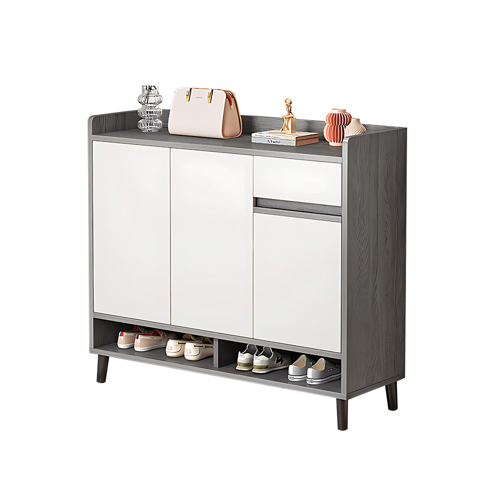 Premium Solid Wood Entryway Shoe Cabinet With Spacious Storage, Adjustable Shelves And Soft-Close Press Doors For Modern Homes CWG-02266