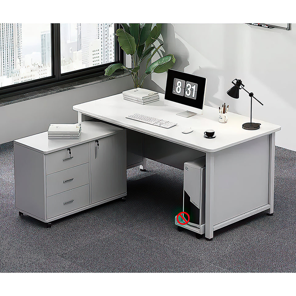 Desk Furniture Executive Office Desk Computer with Wide Desktop and Filing Cabinet Practical Table L-shaped desk YGZ-108