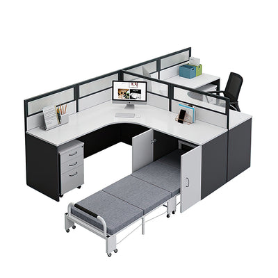 Classic Office Computer Desk with Folding Bed Storage Cabinet Large Capacity YGZ-10106