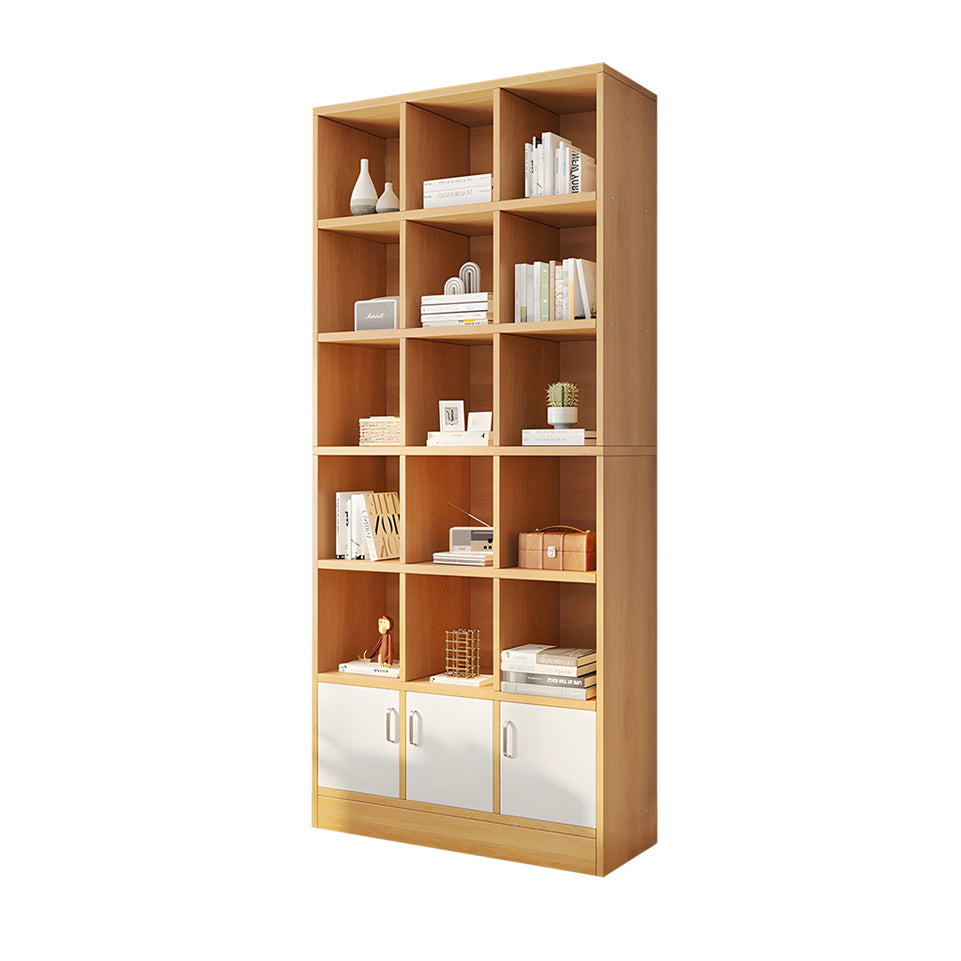 Spacious Floor-to-Ceiling Wooden Bookcase – Multi-Layer Dustproof Storage Cabinet for Home with Deep Shelves CWG-2178