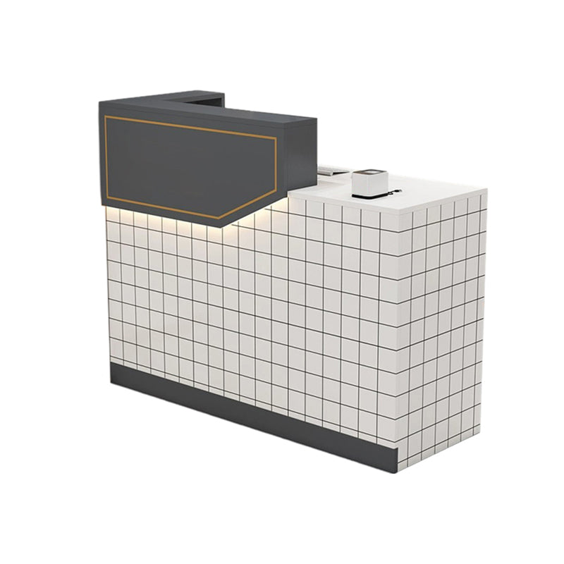 Small Front Desk with Corner and Keyboard Tray for Clothing Stores and Salons JDT-1047