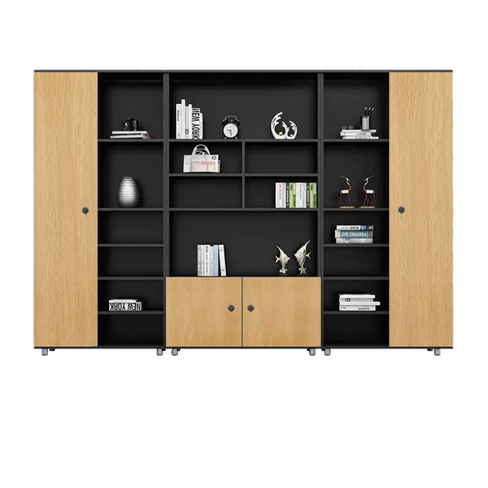 Rectangular Wooden File Cabinet with Open Storage Compartments WJG-745