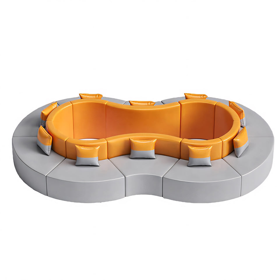 Creative Modular Faux Leather Curved Sofa for Office Lobby & Reception Area SFA-719