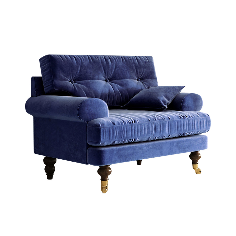 Modern Sofa 35-94 in Wide with Velvet & Solid Wood for Reception Area