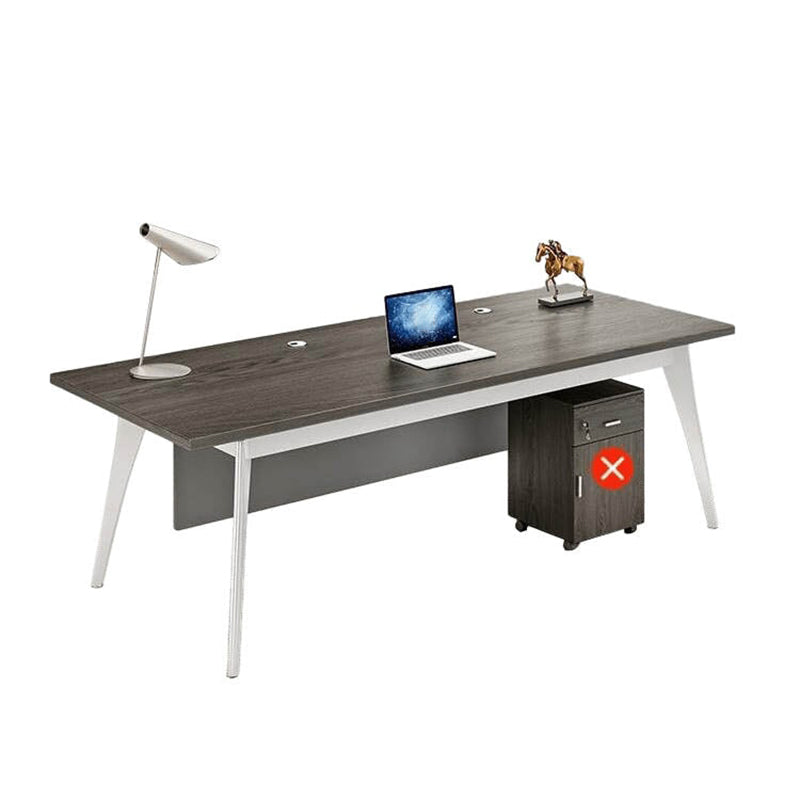 Modern Minimalist Executive Desk with Carbon Steel Legs and Cable Management Holes LBZ-10196