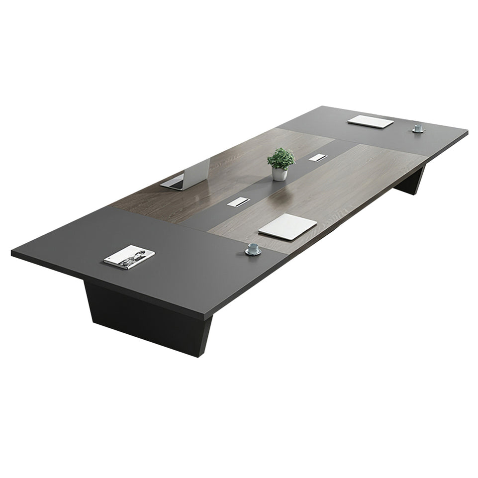Spacious Rectangular Conference Table With Thick Panel Top And Cable Management–Ideal for Offices And Training Rooms HYZ-008