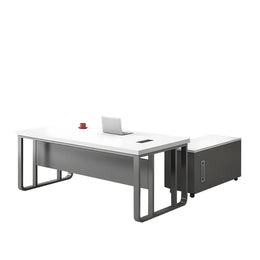 Executive Desk For Work Office Desk With side cabinet For PC With Vent Curtain Board with Wiring BOX LBZ-1073