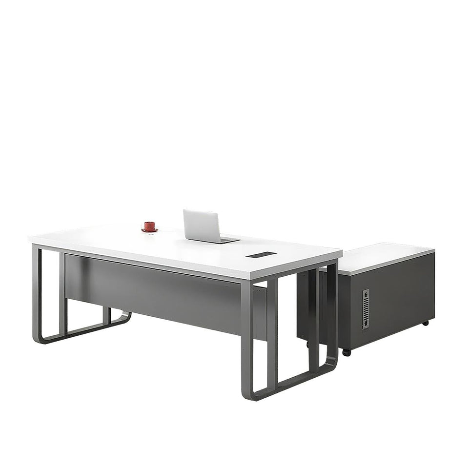 Executive Desk For Work Office Desk With side cabinet For PC With Vent Curtain Board with Wiring BOX LBZ-1073