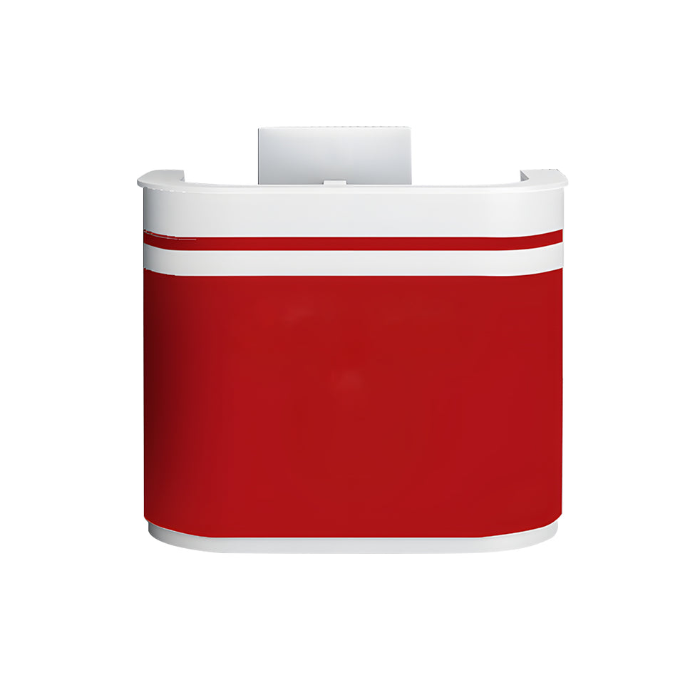 Streamlined Lacquered Volunteer Reception Desk With Dual Countertops And Ample Storage YLJJ-2023