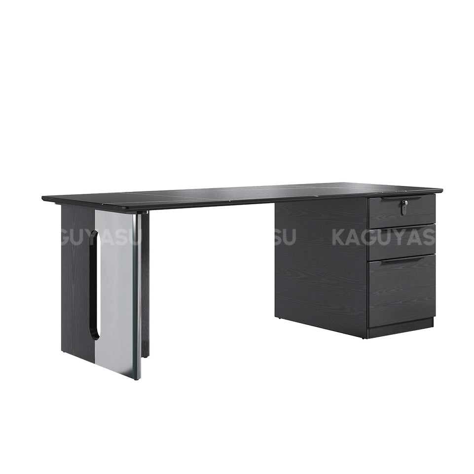63-Inch Black Minimalist Office Desk with Large Storage Drawers for Office Use BGZ-2501