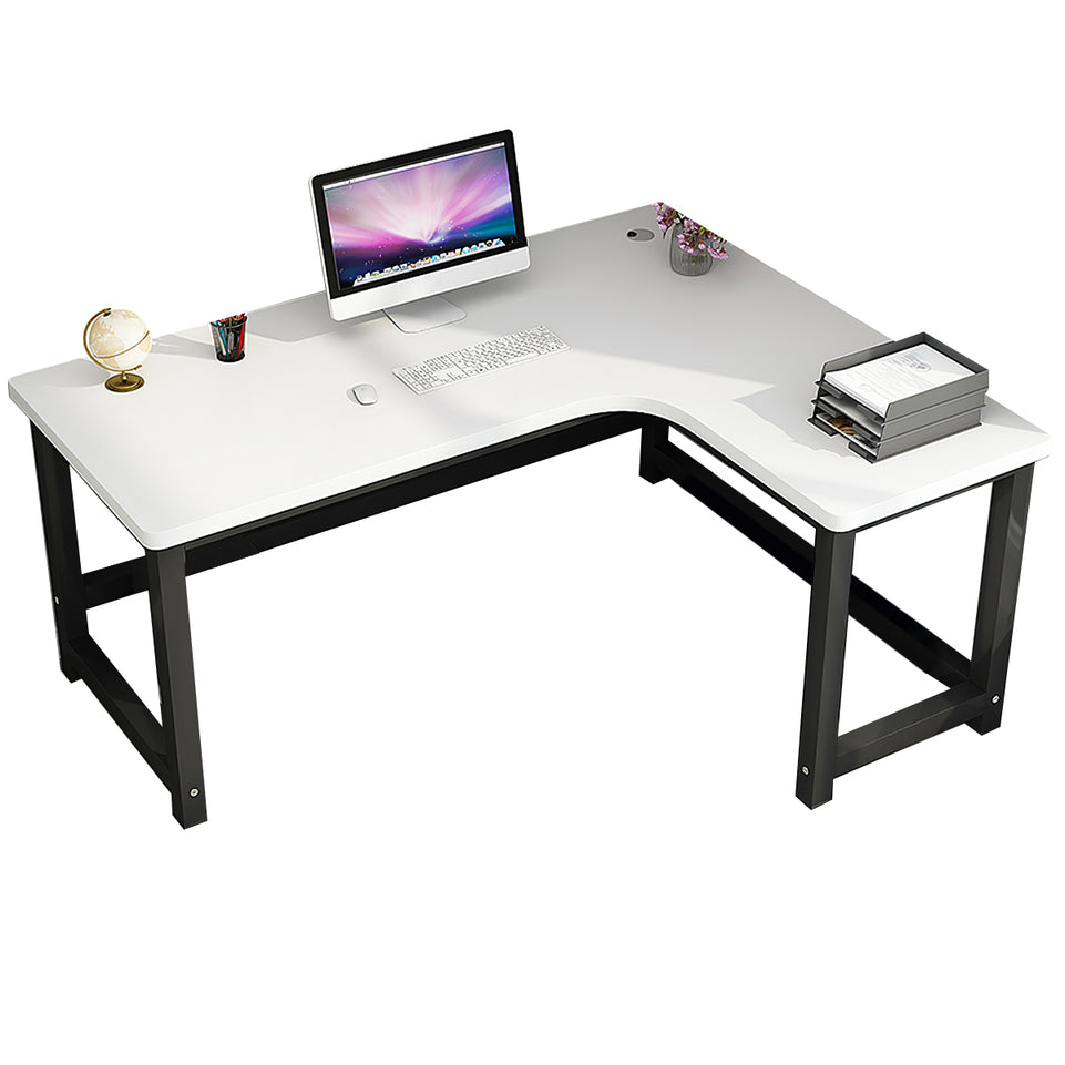 L-Shaped Office Desk 47-71 in Wide with Cable Management for Home Office