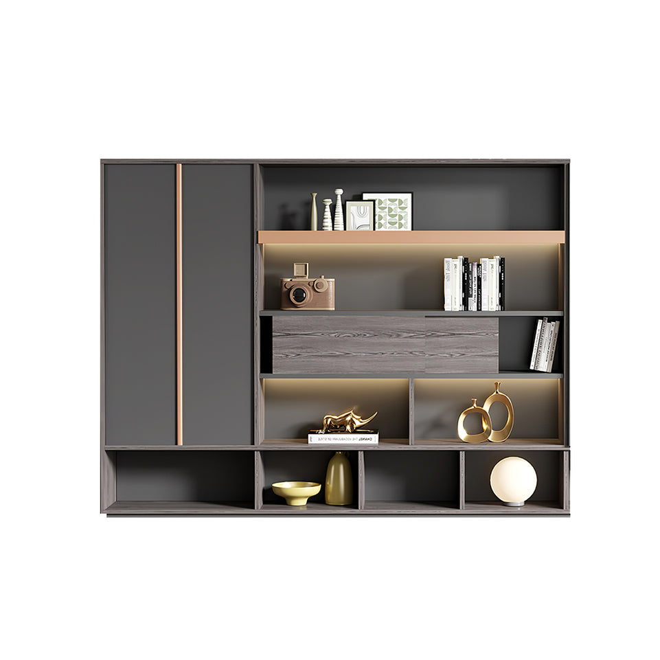 Modern L-Shaped Executive Desk with Multimedia Cable Box LBZ-2123