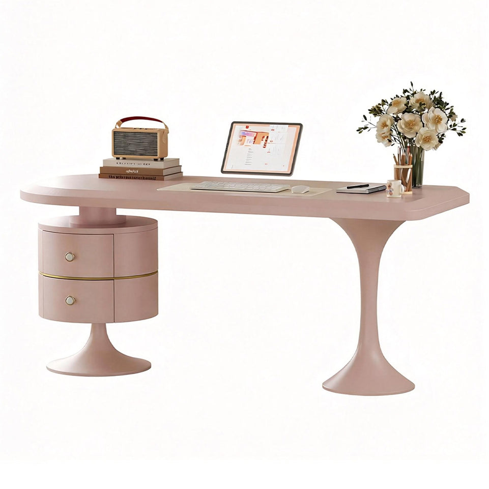 Premium Executive Desk with Ergonomic Rounded Edges, Floating Desktop, and Tapered Support for Modern Home and Office Use LBZ-2310