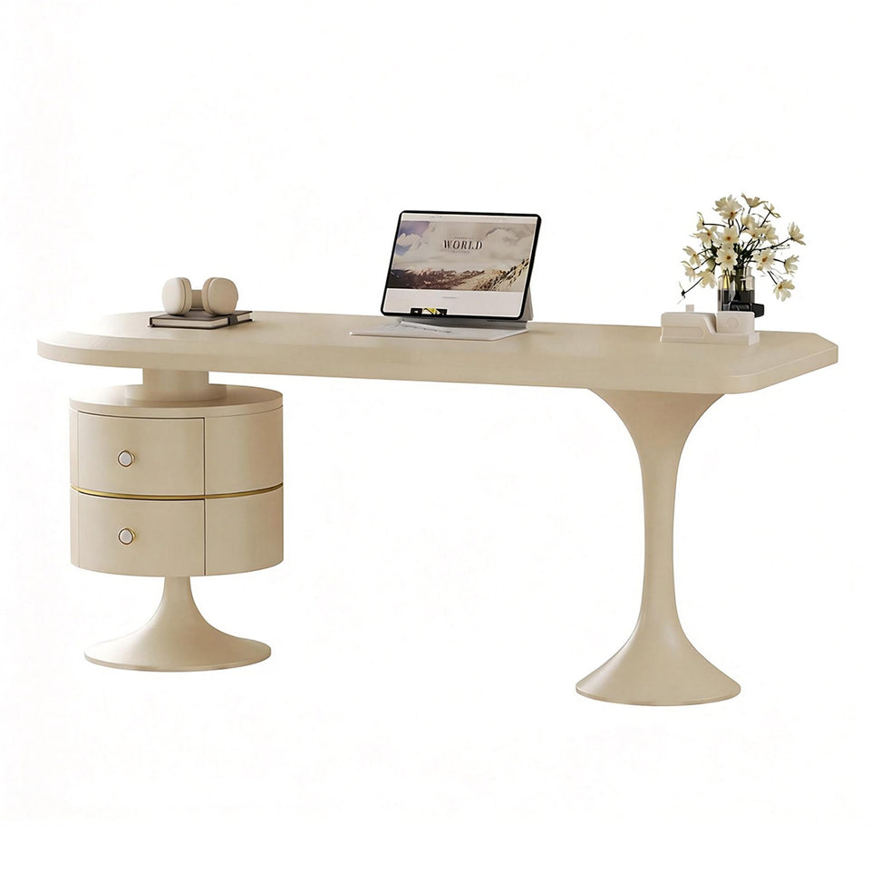 Premium Executive Desk with Ergonomic Rounded Edges, Floating Desktop, and Tapered Support for Modern Home and Office Use LBZ-2310