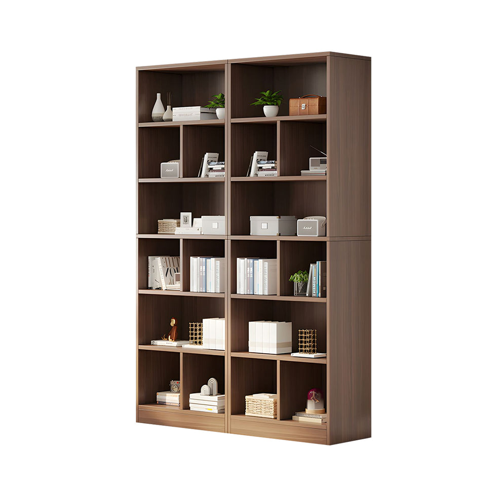Spacious Floor-to-Ceiling Solid Wood Bookcase with Adjustable Shelves, Eco-Friendly Wood Cabinet for Home or Office CWG-2177