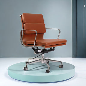Leather Eames Computer Chair Ergonomic Comfort in Aluminum BGY-1066