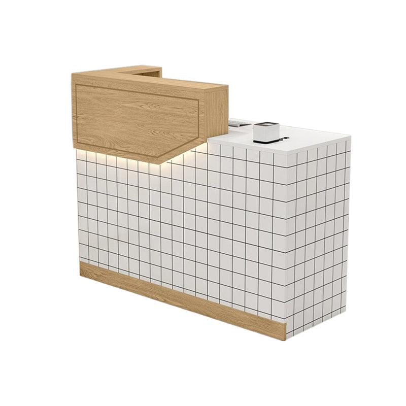 Small Front Desk with Corner and Keyboard Tray for Clothing Stores and Salons JDT-1047