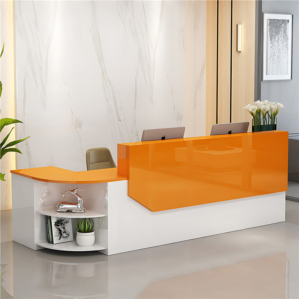 Simple L-shape Wooden Front Reception Desk with Filing Cabinet JDT-761-071-EKC(East Coast)