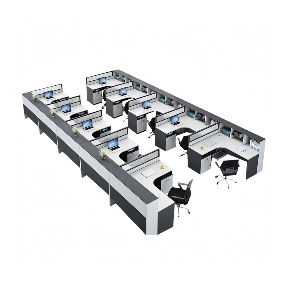 Modern Office Workstation Set with Screens, Ideal for 246-Person Workspaces BGZ-220 kaguyasu