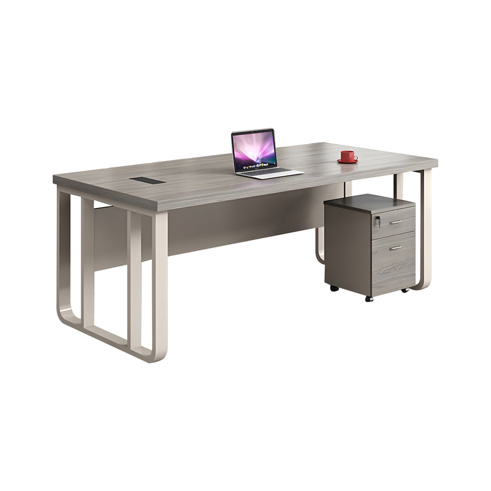 Executive Desk For Work Office Desk With side cabinet For PC With Vent Curtain Board with Wiring BOX LBZ-1073