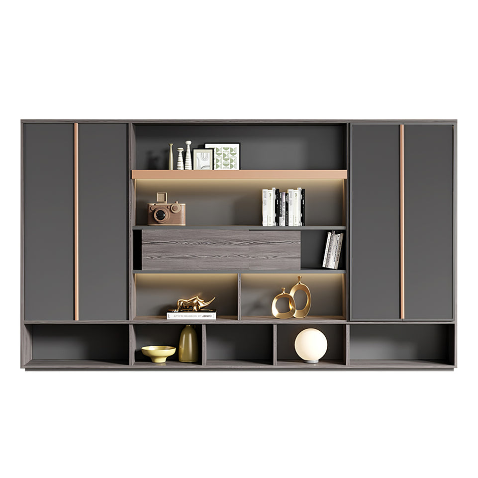 Modern L-Shaped Executive Desk with Multimedia Cable Box LBZ-2123