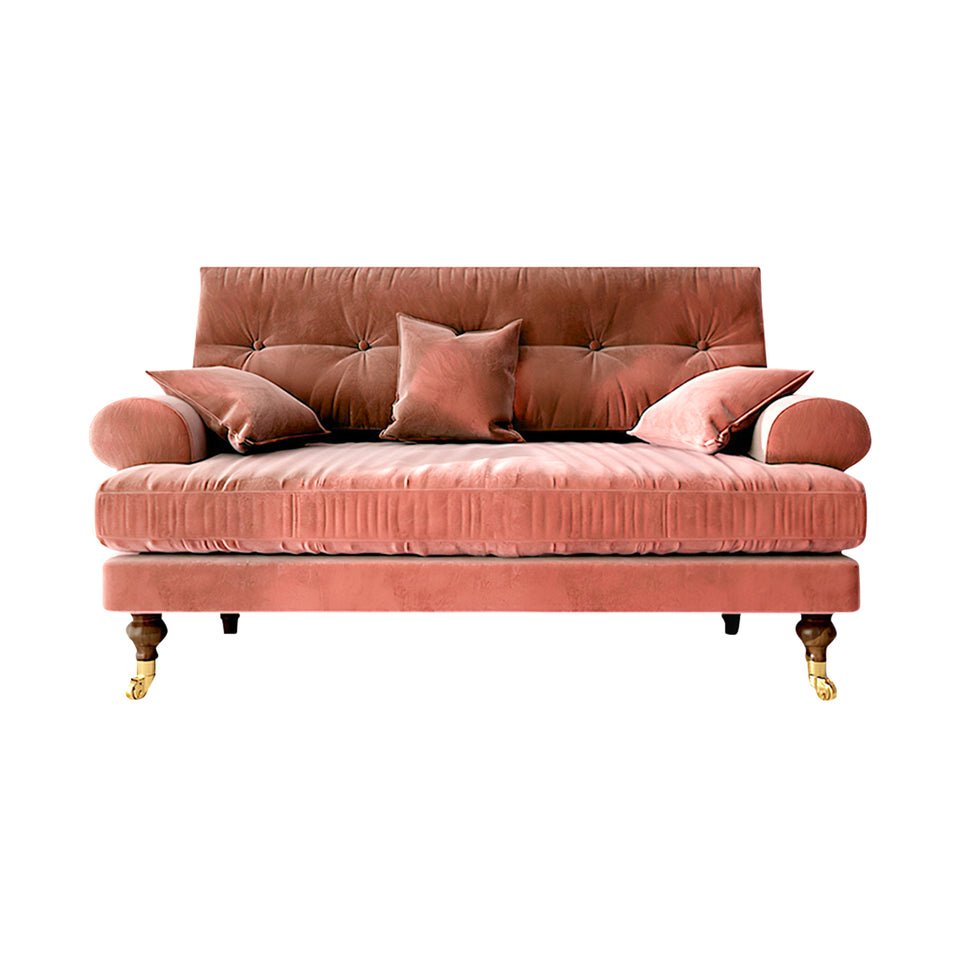 Modern Sofa 35-94 in Wide with Velvet & Solid Wood for Reception Area