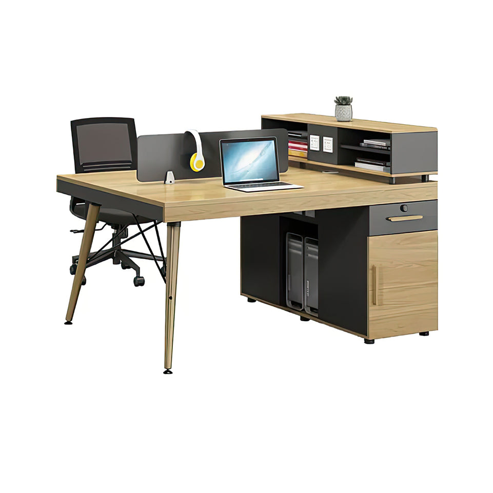 Modern Financial Office Desk and Chair Setup Face to Face 2 Person Desk Card Seat YGZ-1032
