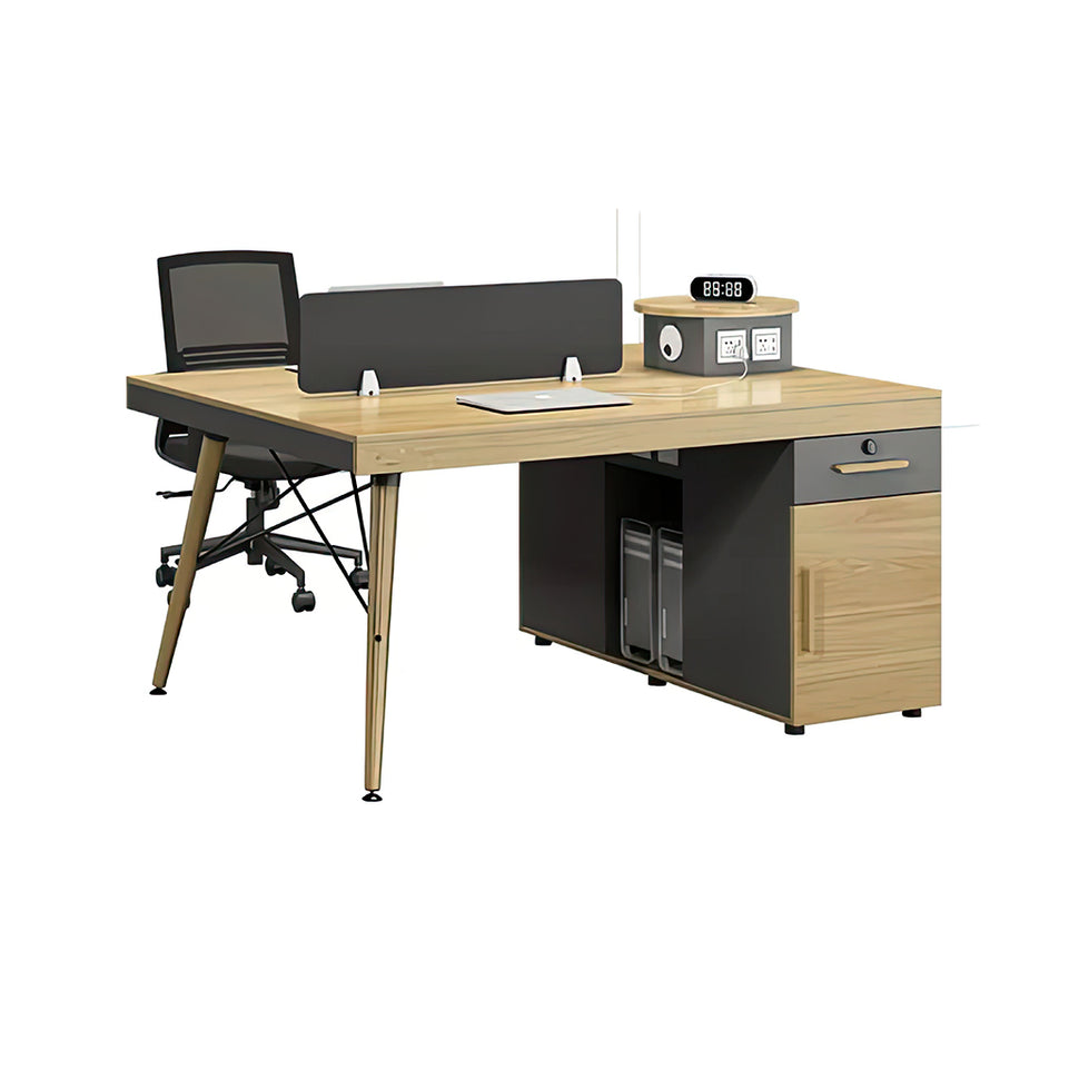 Modern Financial Office Desk and Chair Setup Face to Face 2 Person Desk Card Seat YGZ-1032