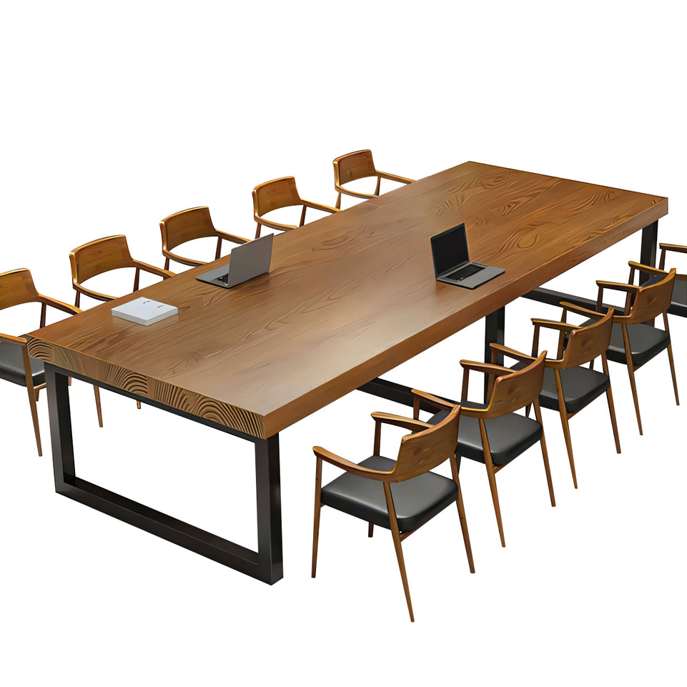 Executive Elegance Custom Made Solid Wood Conference Table With Reinforced Steel Legs For Office, Training, And Meeting Rooms HYZ-107